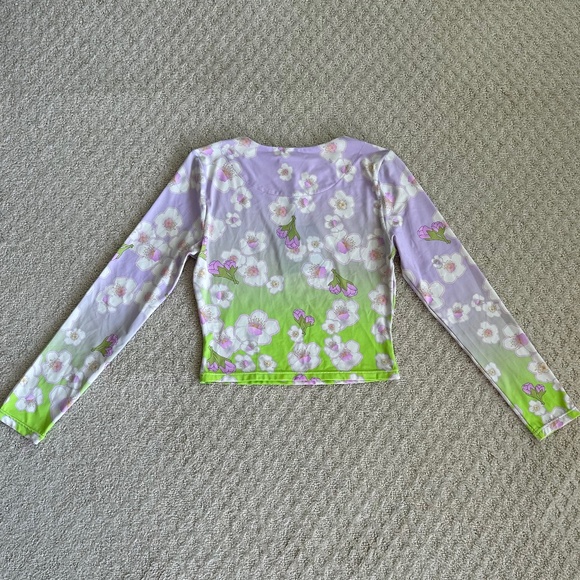 Cynthia Rowley Printed Rashguard Pink/Green Cherry Blossom Large NWT Beach Swim - Picture 11 of 16